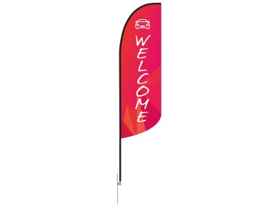 Feather Convex Flag - Small 8ft - with Ground Spike