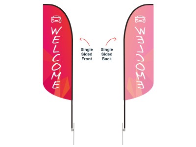 Feather Convex Flag - Small 8ft - with Ground Spike