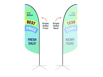 Feather Convex Flag - Small 8ft - with Cross Base