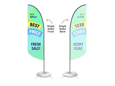 Feather Convex Flag - Small 8ft - with Cross Base