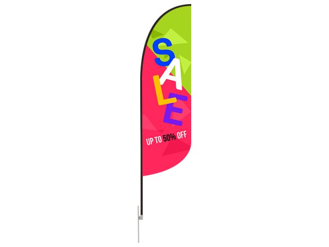 Feather Convex Flag - Medium 10ft - with Ground Spike