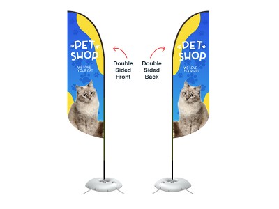 Feather Convex Flag - Medium 10ft - with Cross Base