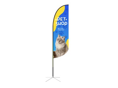 Feather Convex Flag - Medium 10ft - with Cross Base