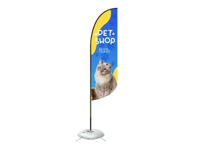 Feather Convex Flag - Medium 10ft - with Cross Base
