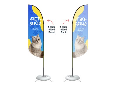 Feather Convex Flag - Medium 10ft - with Cross Base