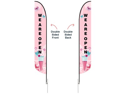 Feather Convex Flag - X-Large 17ft - with Ground Spike