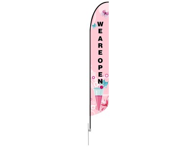 Feather Convex Flag - X-Large 17ft - with Ground Spike