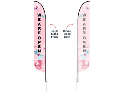 Feather Convex Flag - X-Large 17ft - with Ground Spike