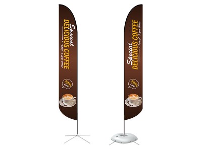 Feather Convex Flag - X-Large 17ft - with Cross Base