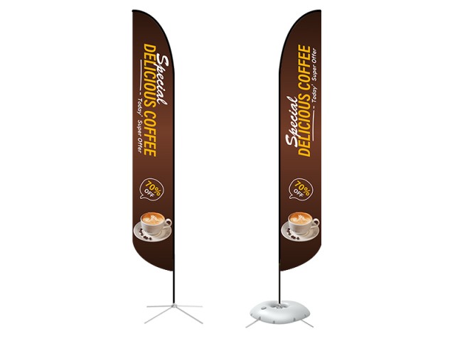 Feather Convex Flag - X-Large 17ft - with Cross Base