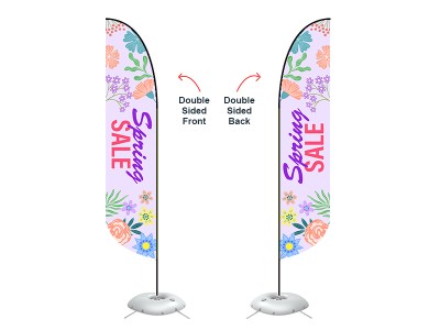 Feather Convex Flag - Large 13ft - with Cross Base