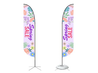 Feather Convex Flag - Large 13ft - with Cross Base