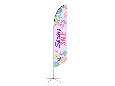Feather Convex Flag - Large 13ft - with Cross Base