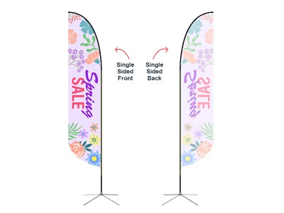 Feather Convex Flag - Large 13ft - with Cross Base