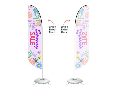 Feather Convex Flag - Large 13ft - with Cross Base