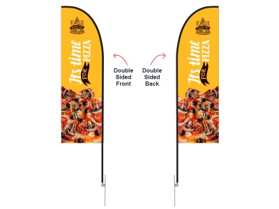 Feather Straight Flag - Small 8ft - with Ground Spike