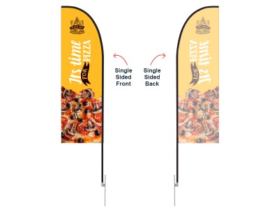 Feather Straight Flag - Small 8ft - with Ground Spike