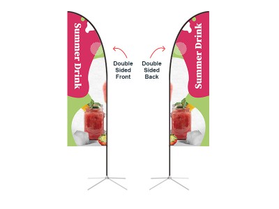 Feather Straight Flag - Small 8ft - with Cross Base