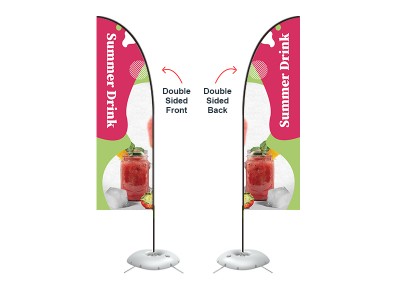 Feather Straight Flag - Small 8ft - with Cross Base