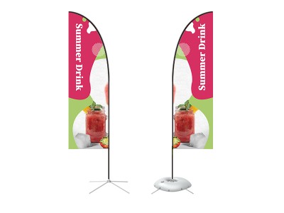 Feather Straight Flag - Small 8ft - with Cross Base