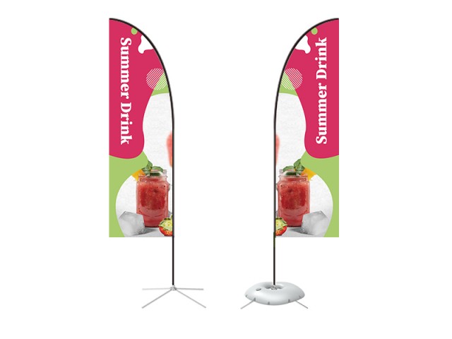Feather Straight Flag - Small 8ft - with Cross Base
