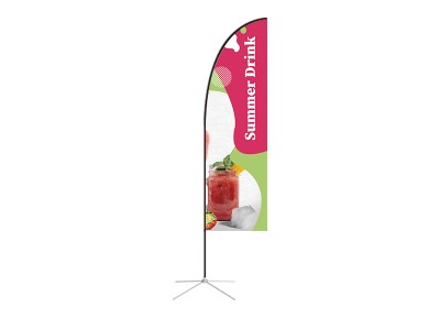 Feather Straight Flag - Small 8ft - with Cross Base