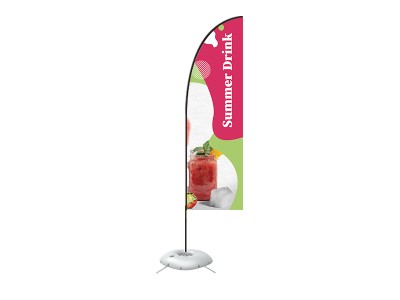 Feather Straight Flag - Small 8ft - with Cross Base