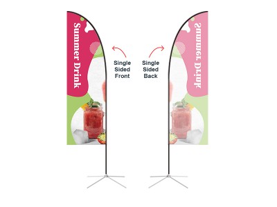 Feather Straight Flag - Small 8ft - with Cross Base