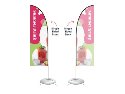Feather Straight Flag - Small 8ft - with Cross Base