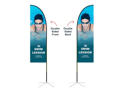 Feather Straight Flag - Medium 10ft - with Cross Base