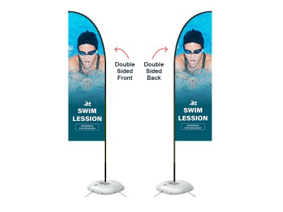 Feather Straight Flag - Medium 10ft - with Cross Base