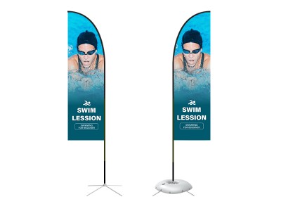 Feather Straight Flag - Medium 10ft - with Cross Base