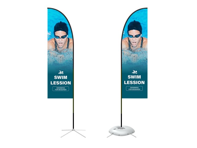 Feather Straight Flag - Medium 10ft - with Cross Base