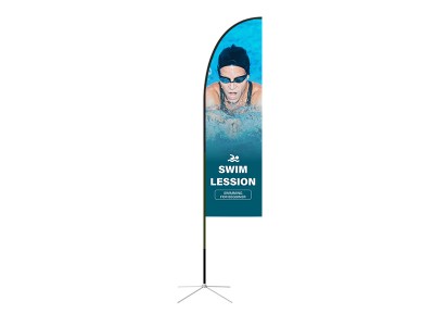 Feather Straight Flag - Medium 10ft - with Cross Base