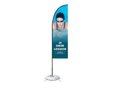 Feather Straight Flag - Medium 10ft - with Cross Base