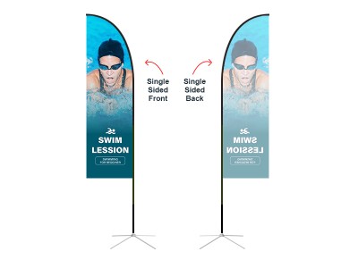 Feather Straight Flag - Medium 10ft - with Cross Base