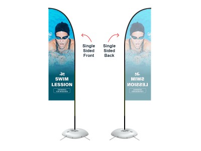 Feather Straight Flag - Medium 10ft - with Cross Base