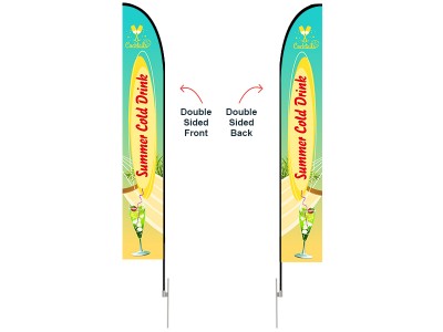 Feather Straight Flag - X-Large 17ft - with Ground Spike