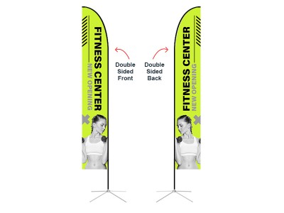 Feather Straight Flag - X-Large 17ft - with Cross Base