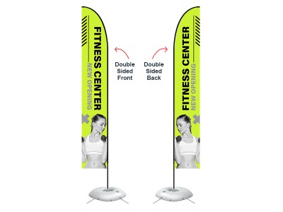 Feather Straight Flag - X-Large 17ft - with Cross Base