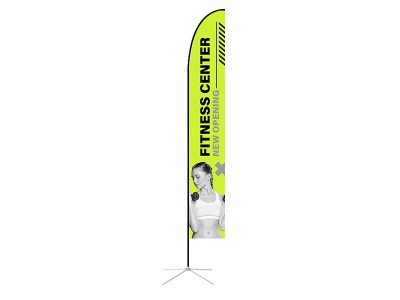 Feather Straight Flag - X-Large 17ft - with Cross Base