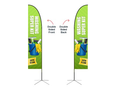 Feather Straight Flag - Large 13ft - with Cross Base