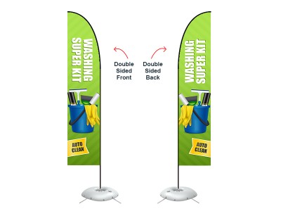 Feather Straight Flag - Large 13ft - with Cross Base