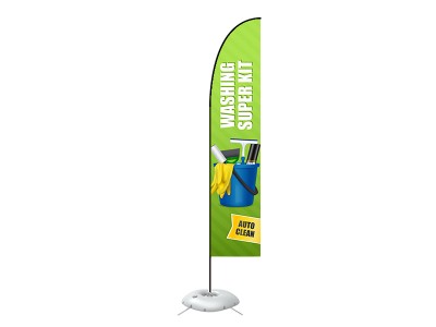 Feather Straight Flag - Large 13ft - with Cross Base