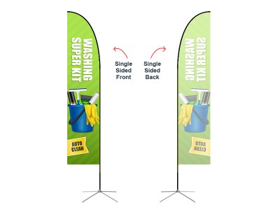 Feather Straight Flag - Large 13ft - with Cross Base