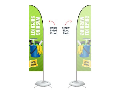 Feather Straight Flag - Large 13ft - with Cross Base