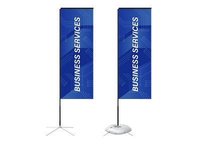 Rectangular Banner - Small 8ft - with Cross Base