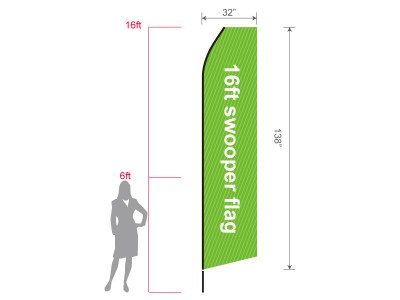 Swooper Flag  - 16ft - with Ground Spike