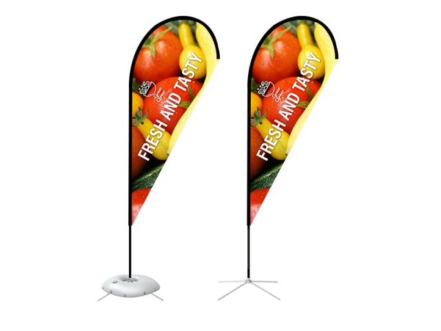 Teardrop Banner - Small 7ft - with Cross Base