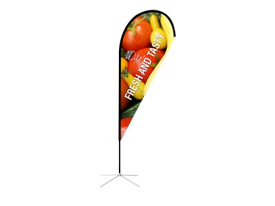 Teardrop Banner - Small 7ft - with Cross Base